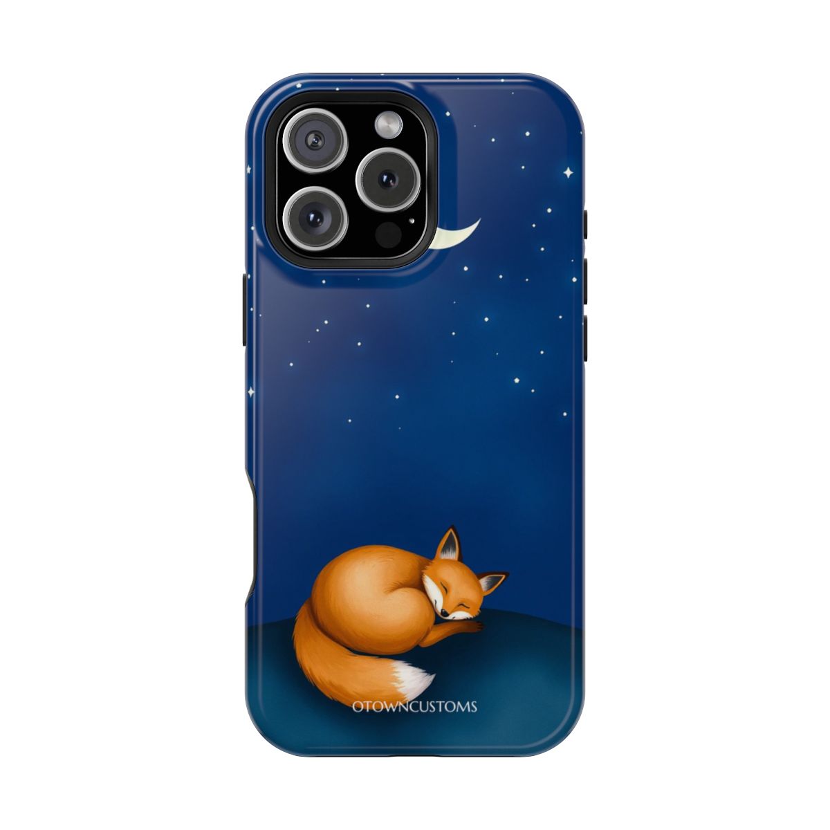 Whimsical Illustration Sleeping Fox Stars