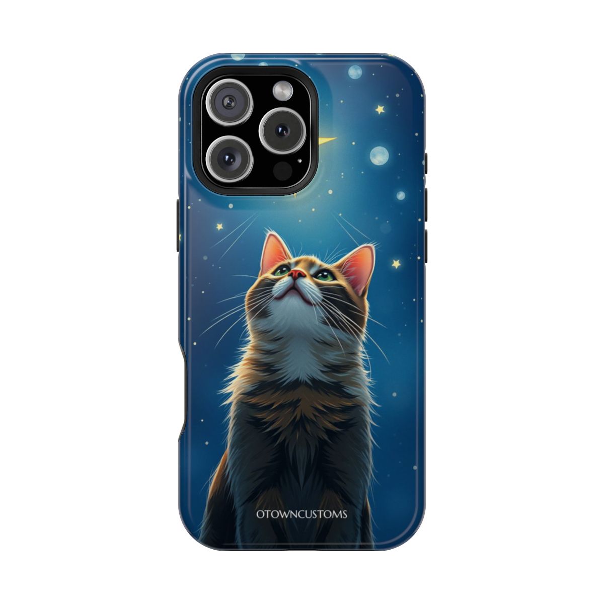 Whimsical Illustration Cosmic Cat Starlight