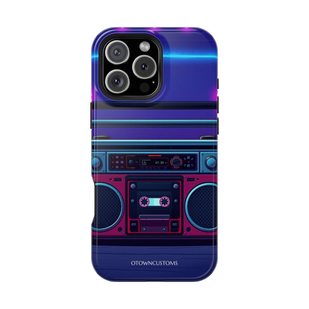 Retro Neon Boombox Mixtape Vibes