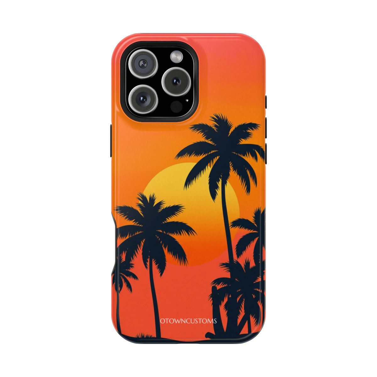 Retro Sunset Palm Trees Coastal