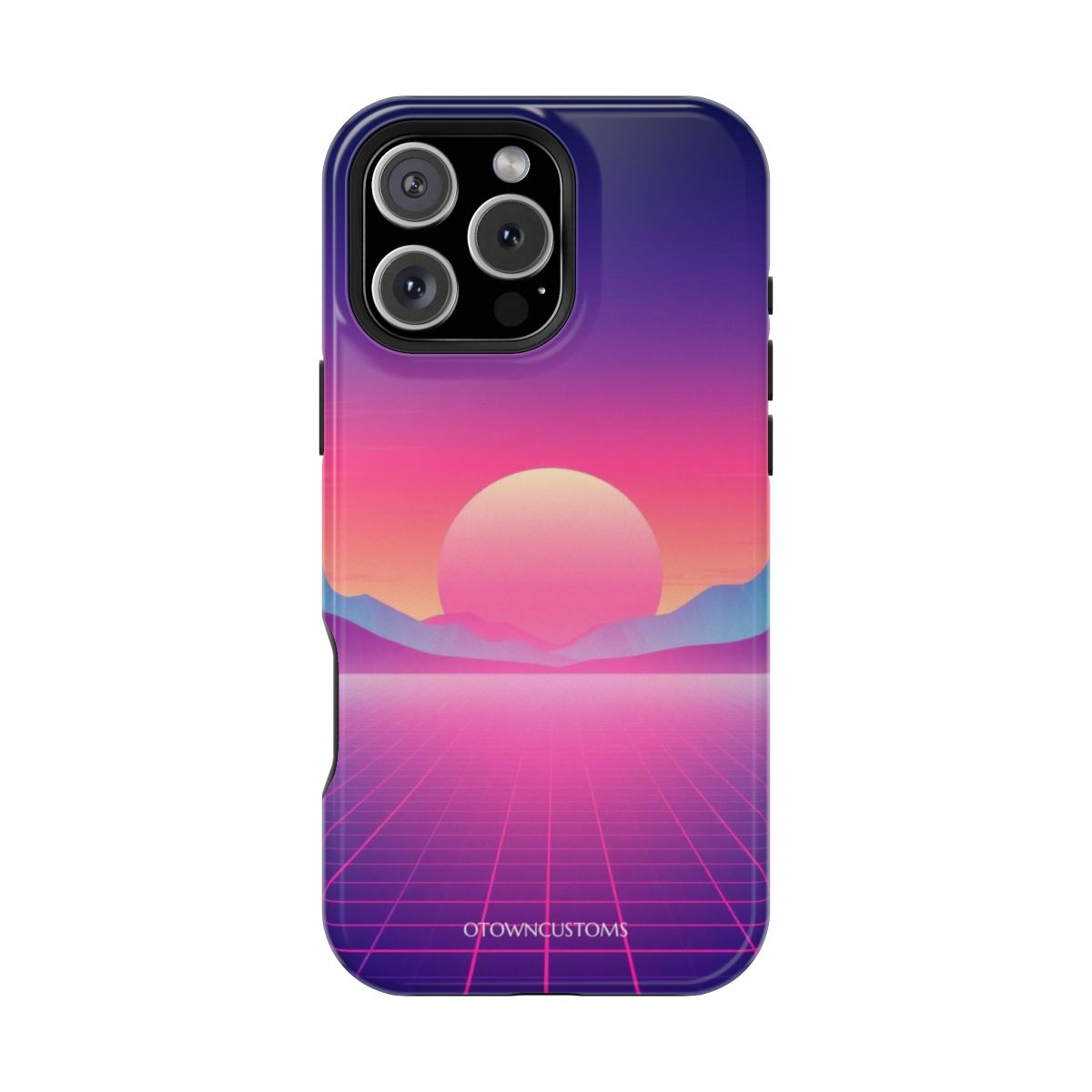 Synthwave Retro Vaporwave Grid Sunset
