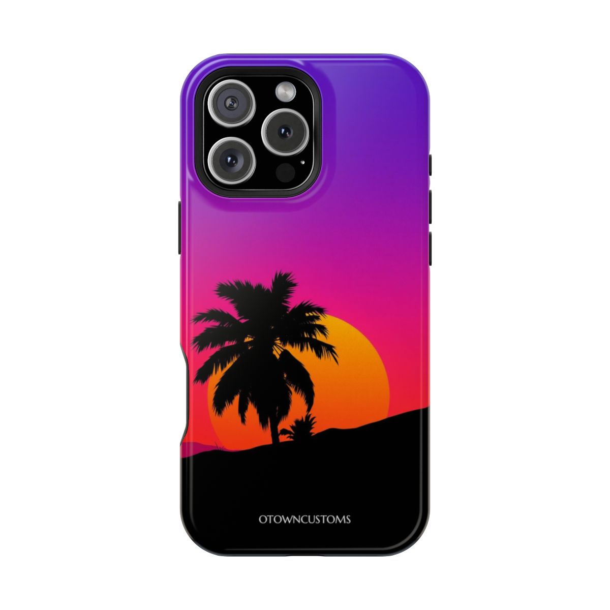 Retro Sunset Palm Silhouette Phone Case Nature Landscape