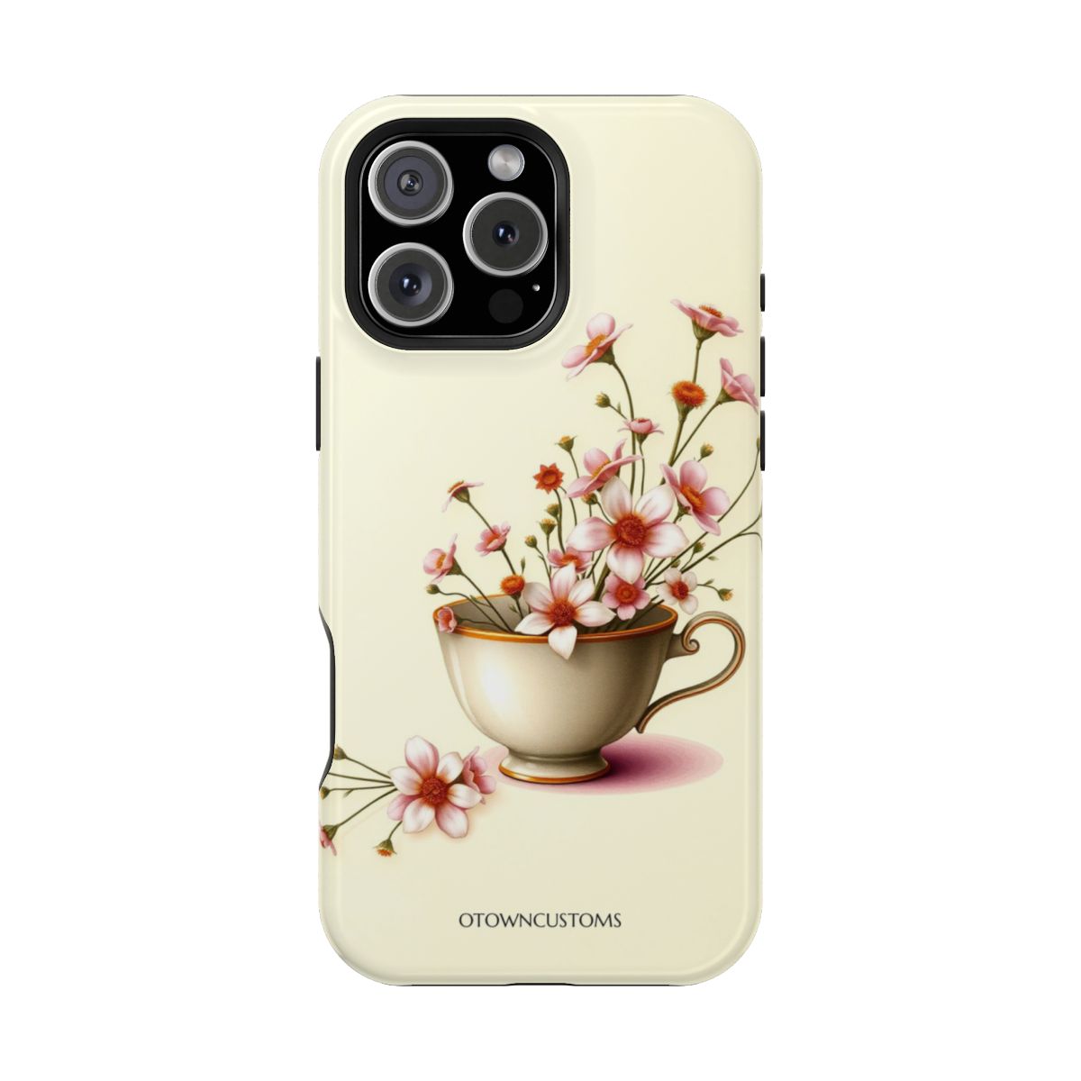 Floral Tea Cup Vintage Illustration