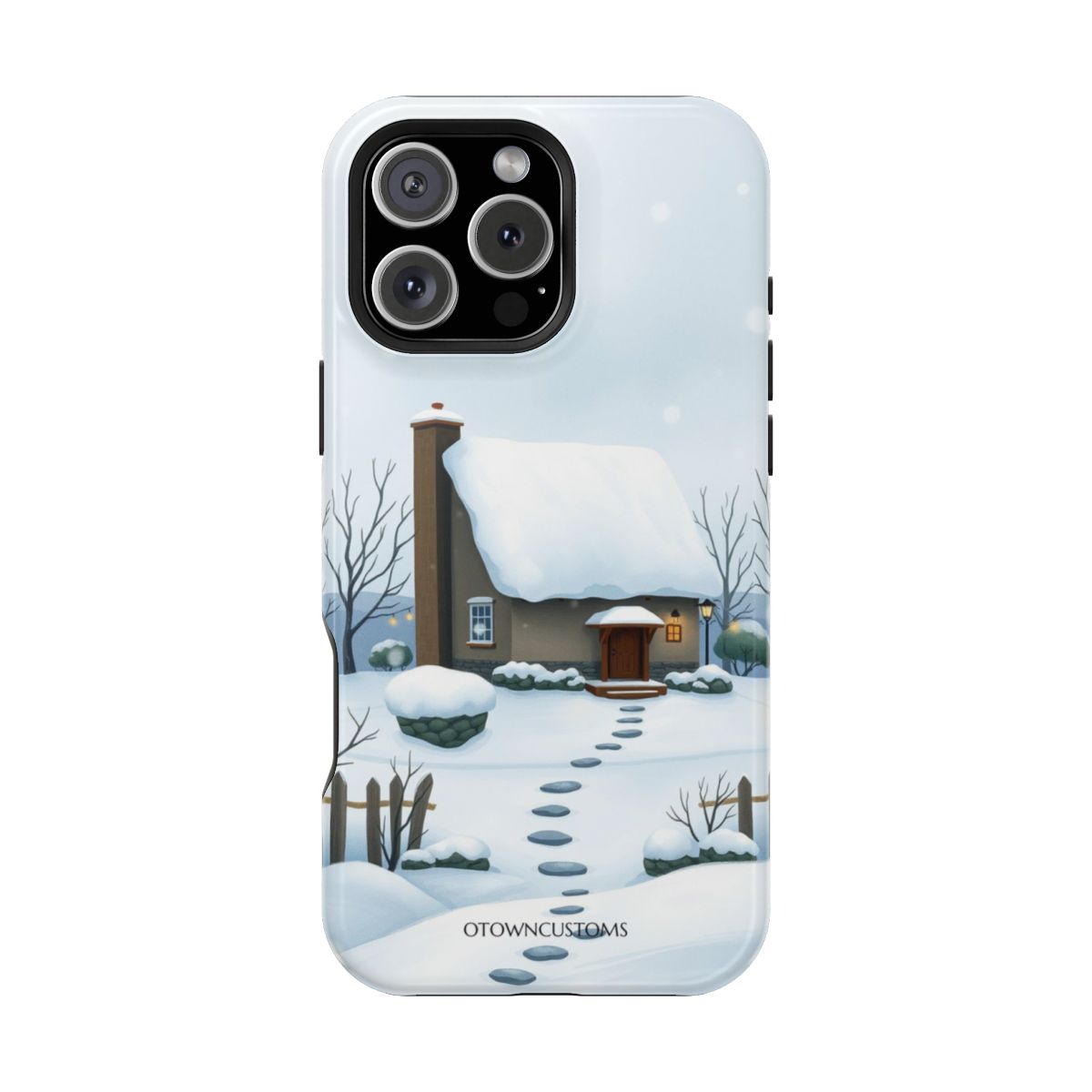 Cozy Cottage Winter Snowfall Scene