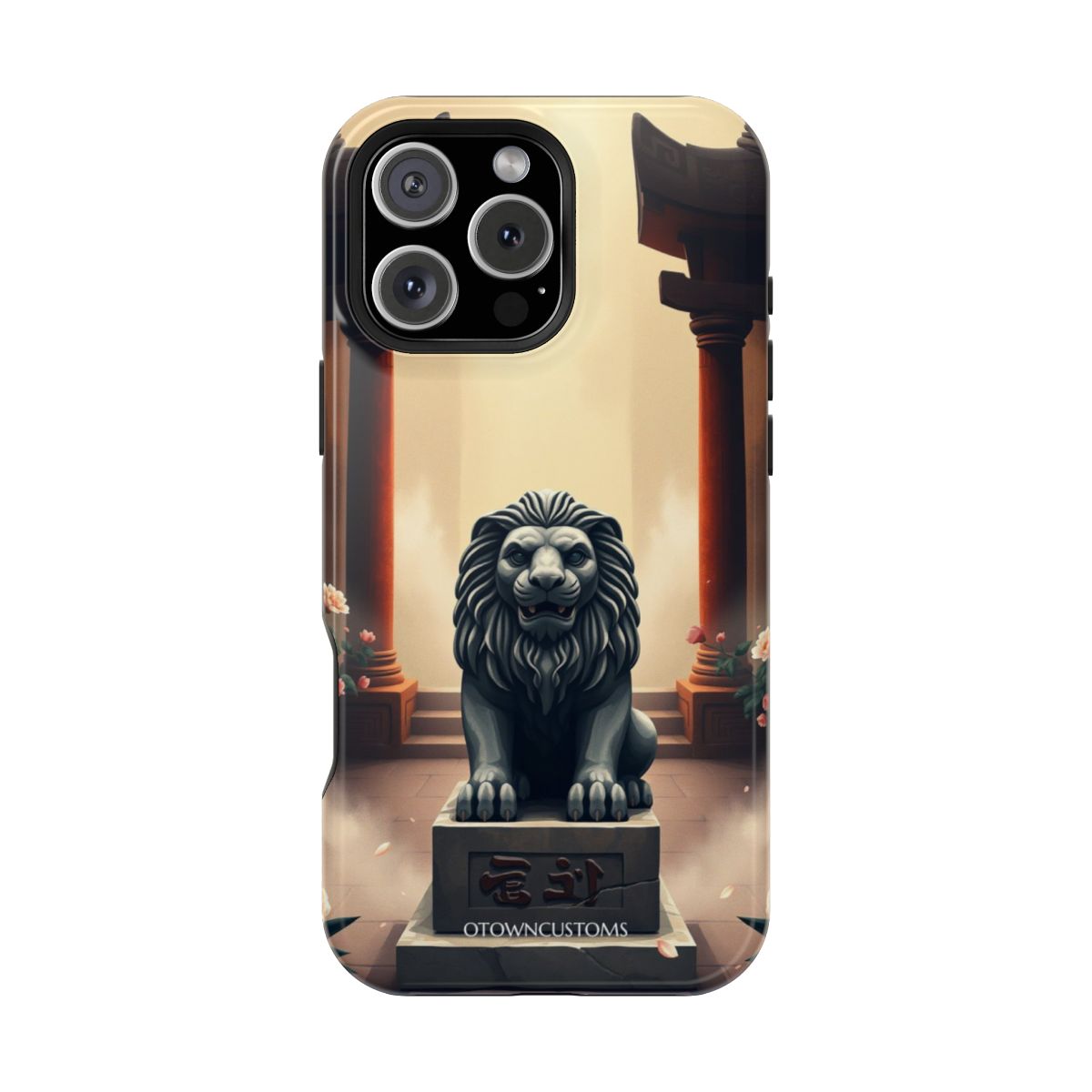 Ancient Temple Guardian Stone Lion Statue