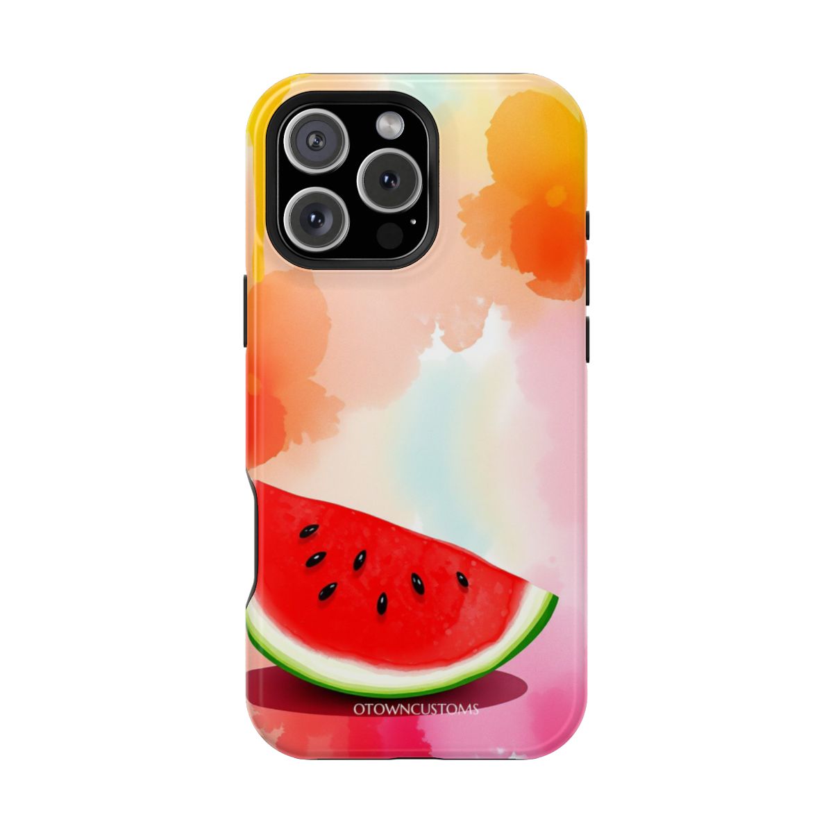 Watercolor Fruit Art Phone Case Rainbow Watermelon Slice