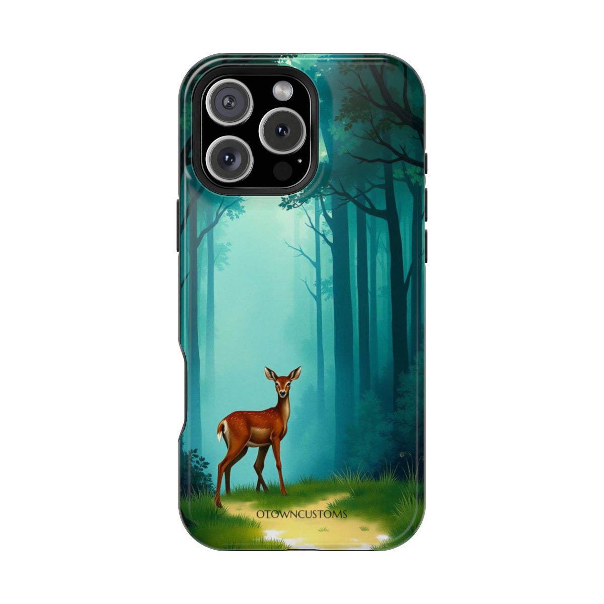 Enchanted Forest Scene Deer Gaze