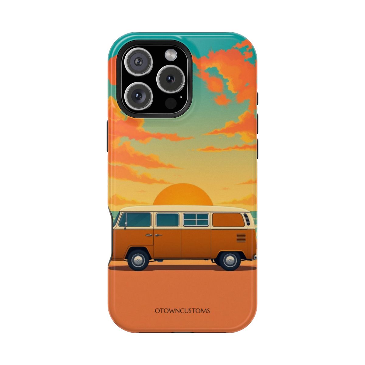 Stylized Retro Van Beach Vibes