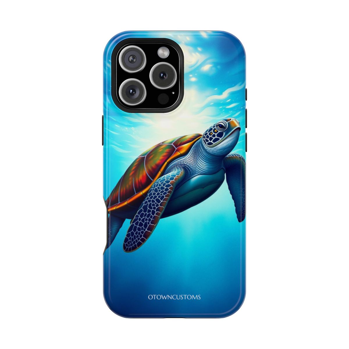 Realistic Digital Art Ocean Turtle Swim