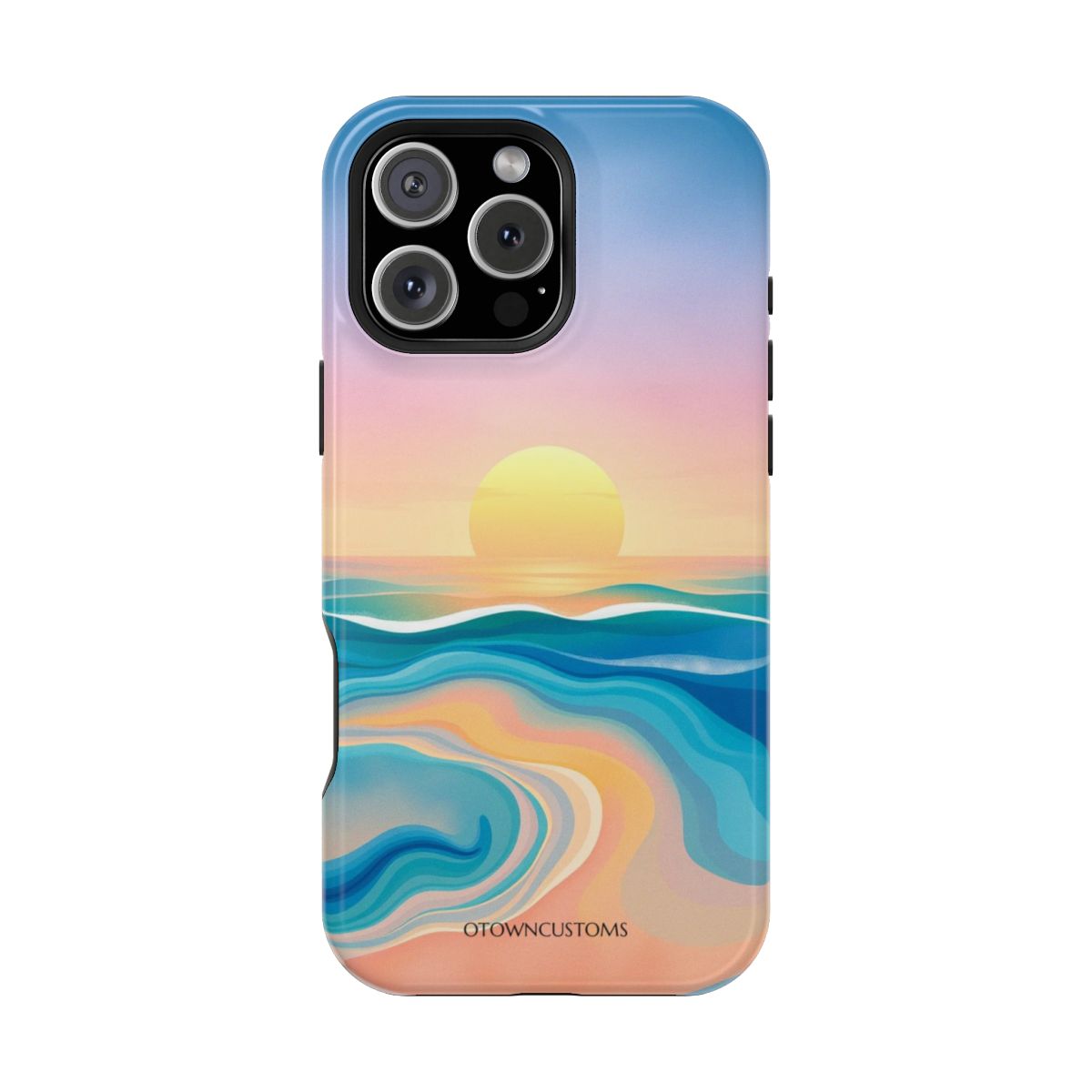 Abstract Sunrise Beach Waves Seascape