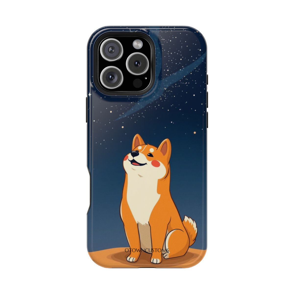 Cute Shiba Inu Stargazing Cartoon
