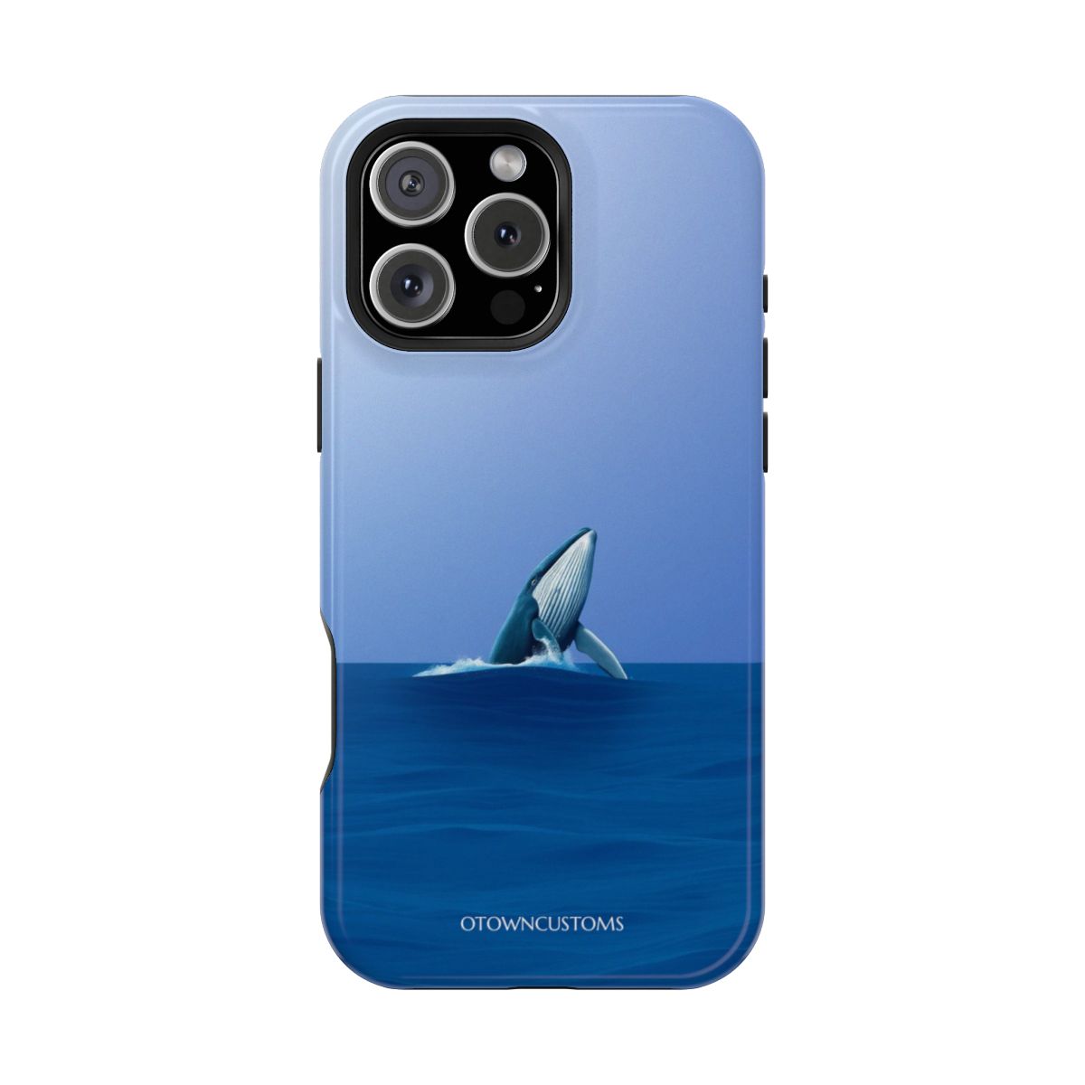 Realistic Painting Diving Whale Ocean Depths
