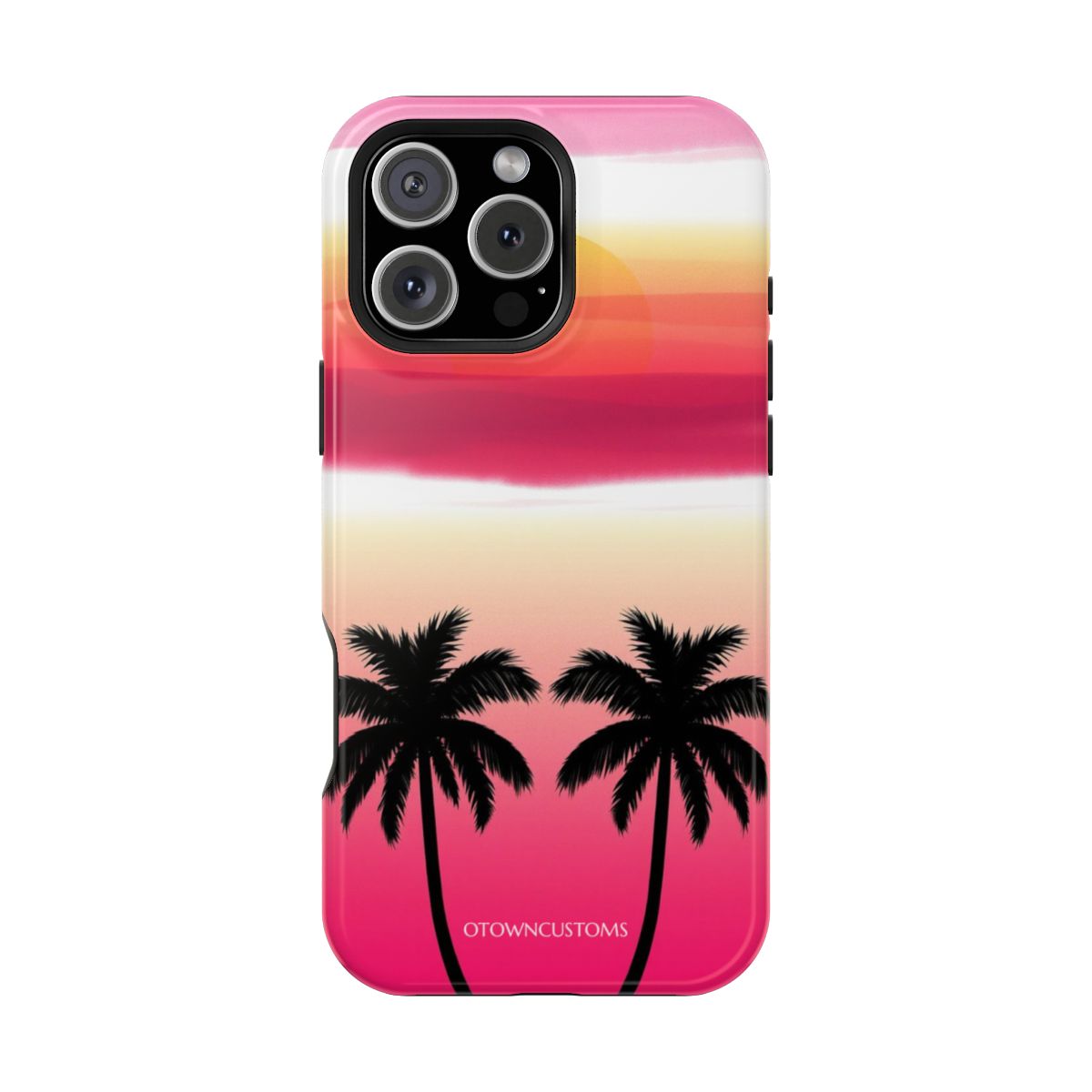 Tropical Sunset Palm Retro