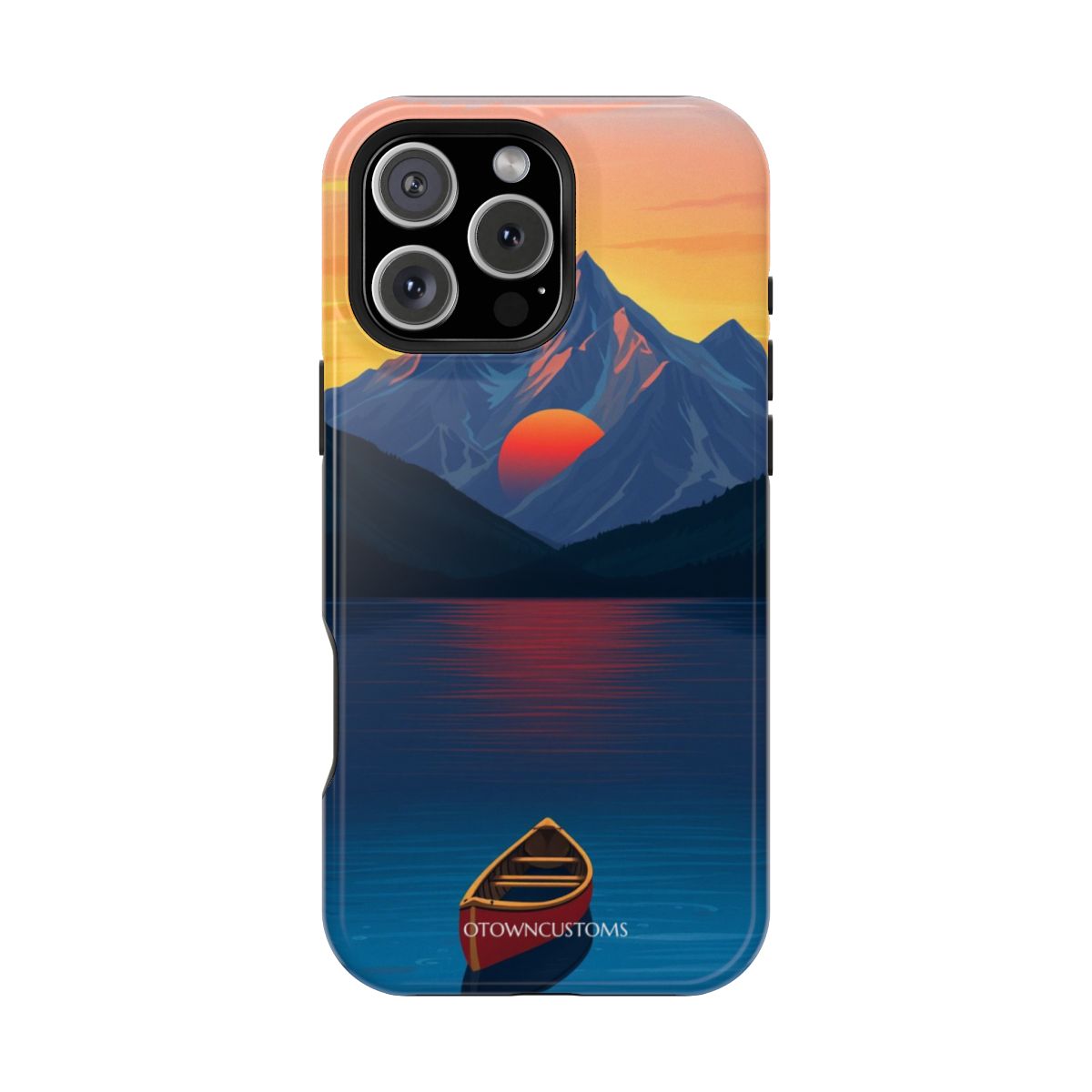 Minimalist Sunset Mountain Lake