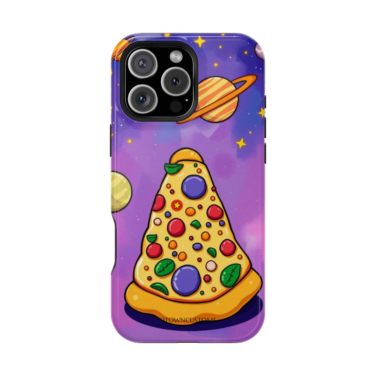 Cartoon Pizza Planets Cosmic Fiesta