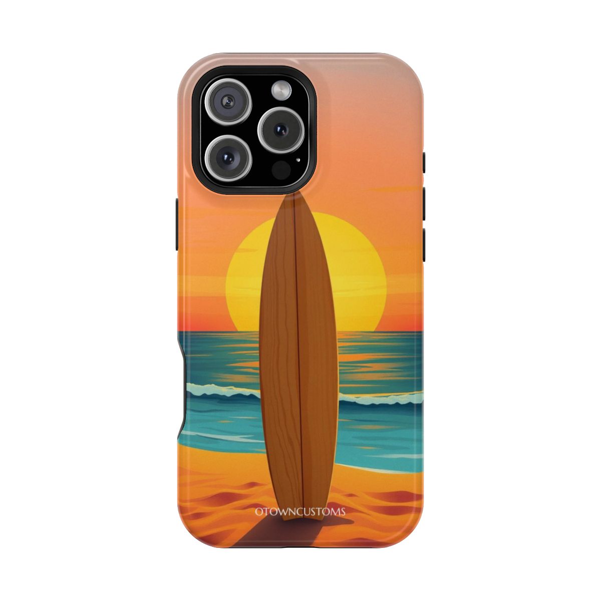 Stylized Beach Sunset Surfboard