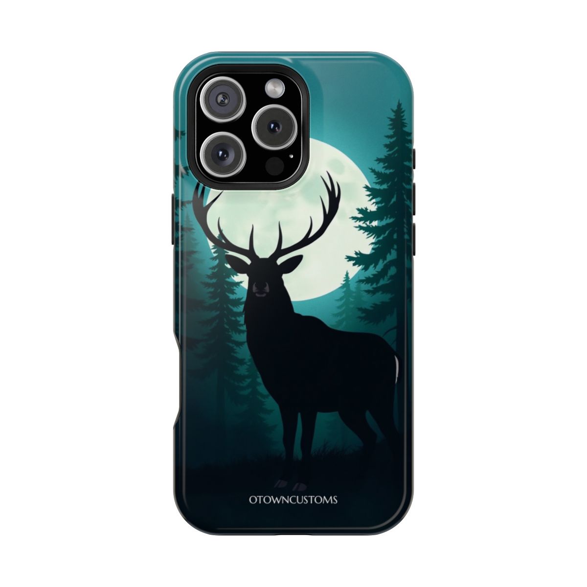 Minimalist Moonlit Forest Stag