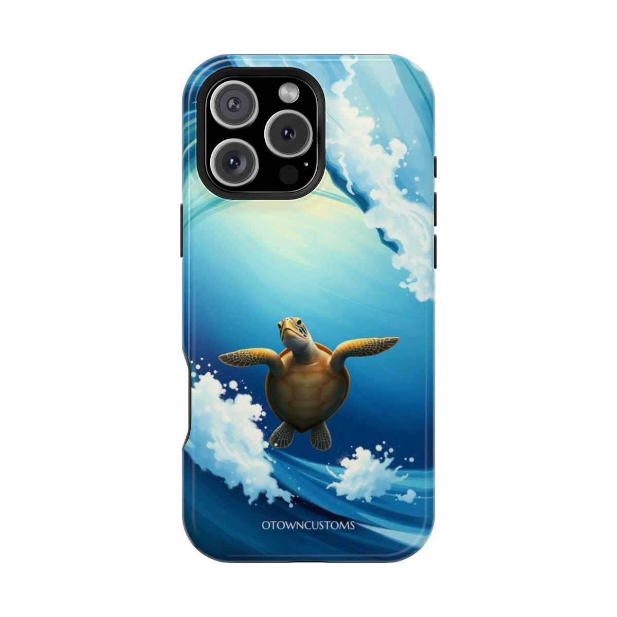 Stylized Ocean Wave Turtle Dive