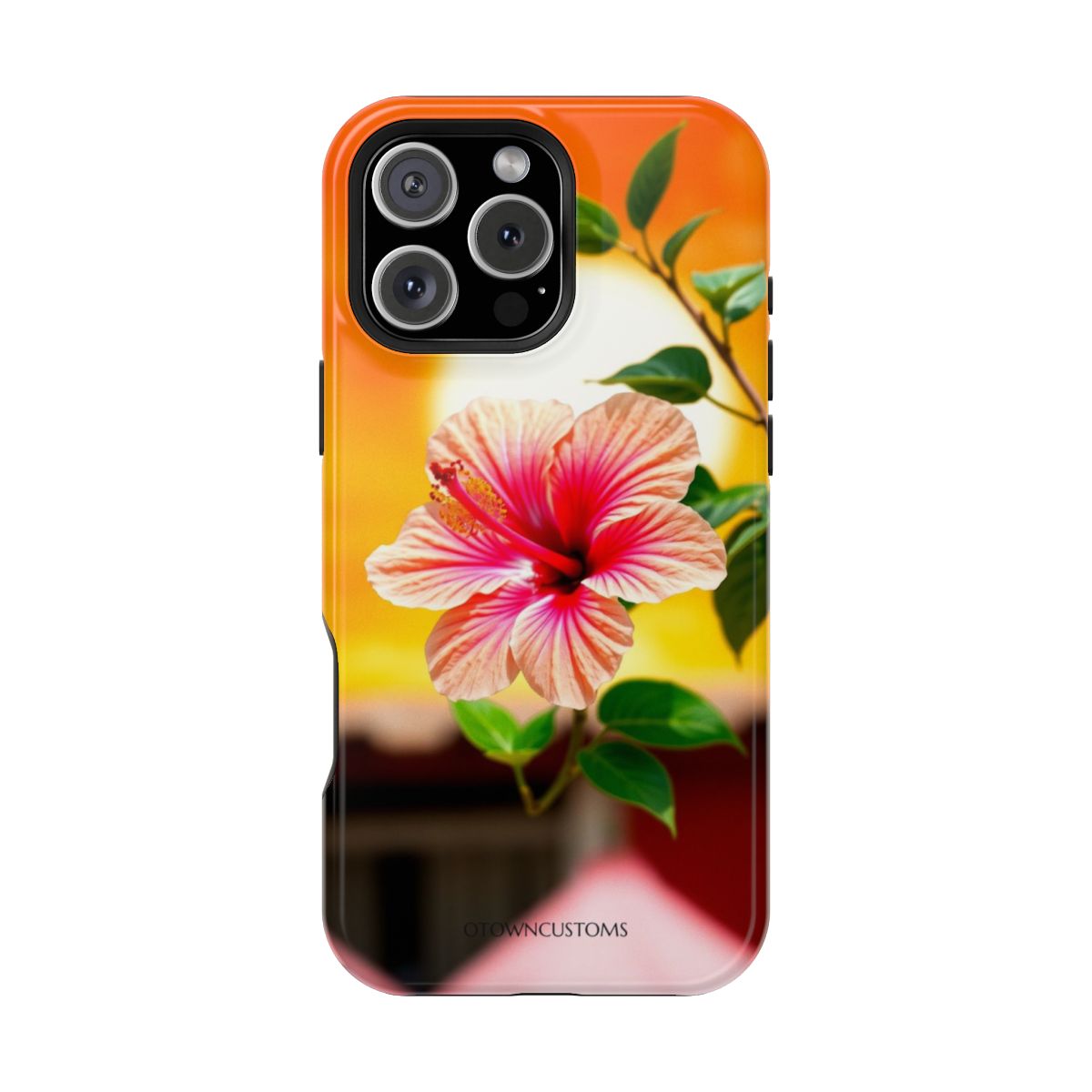 Tropical Hibiscus Floral Bloom Vibrant Sunset