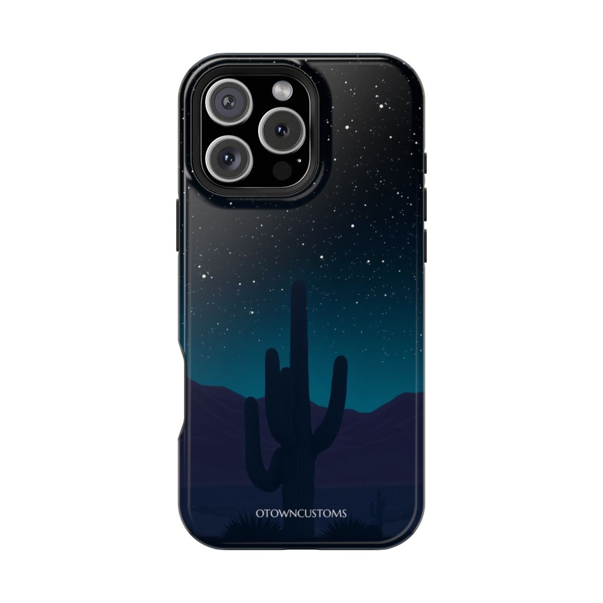 Minimalist Desert Night Cactus