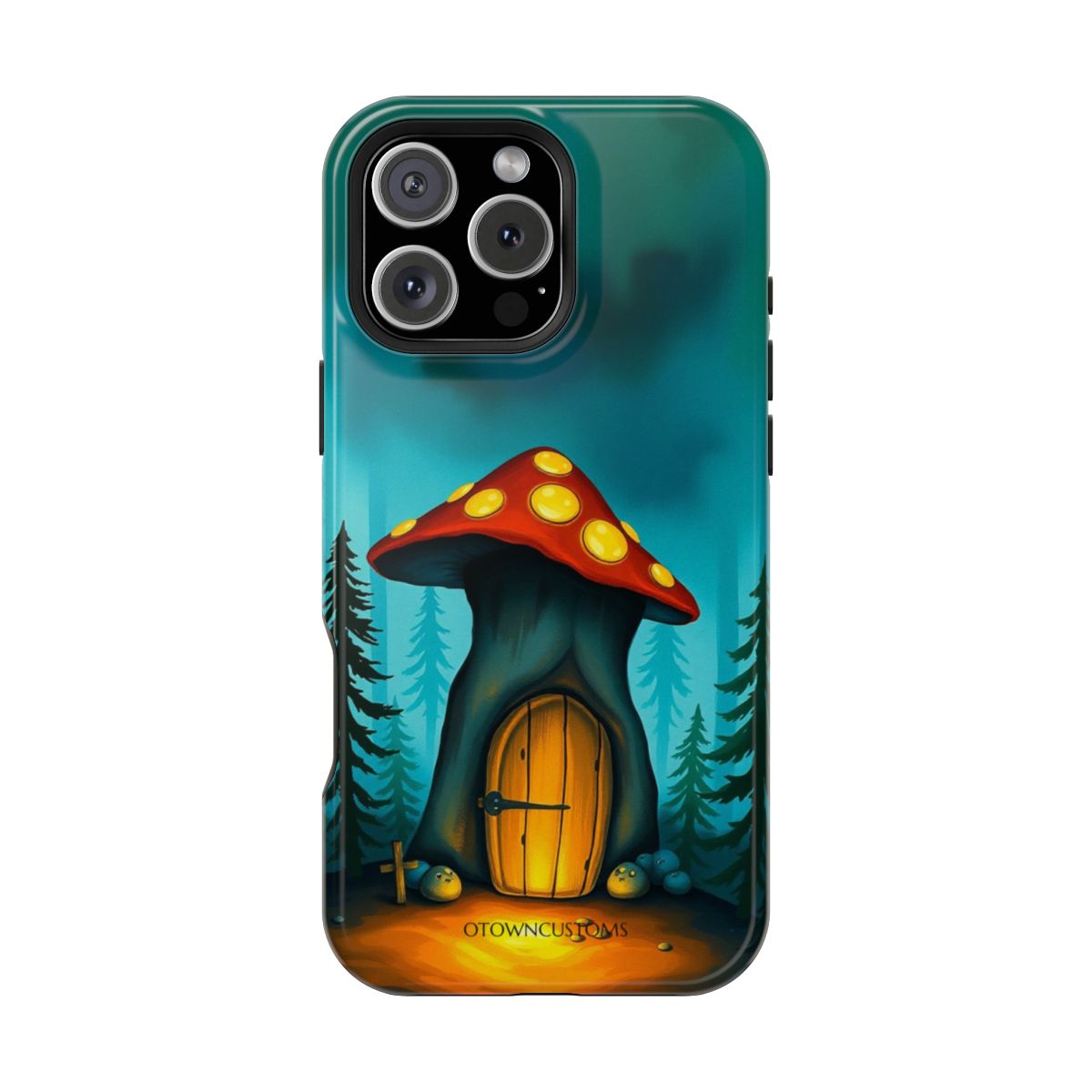 Enchanted Mushroom House Painterly Whimsical
