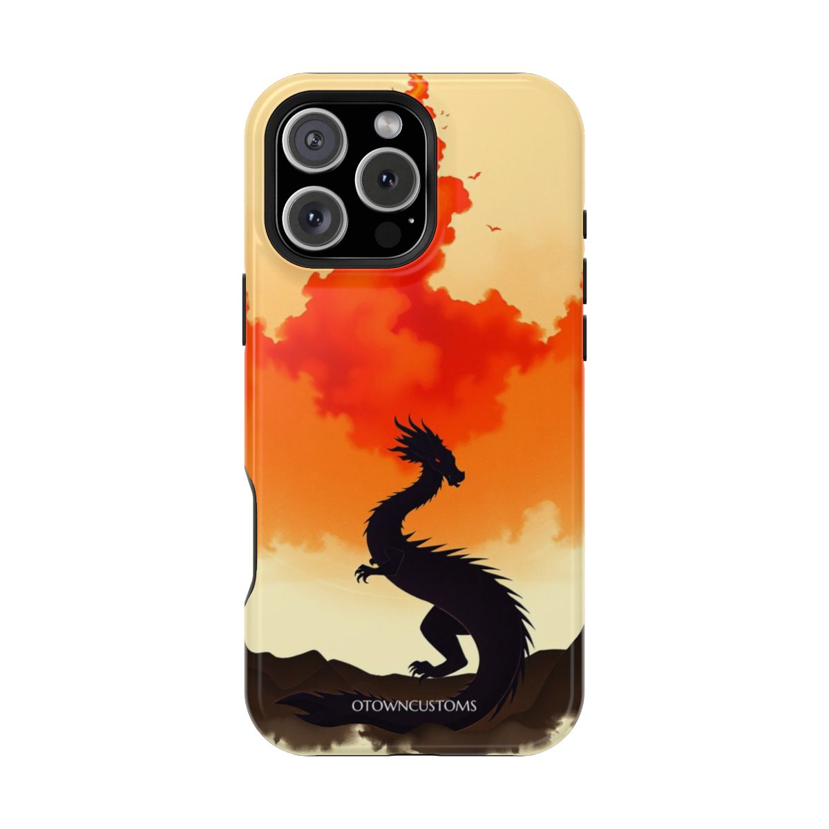 Stylized Dark Dragon Breath Fiery Sky