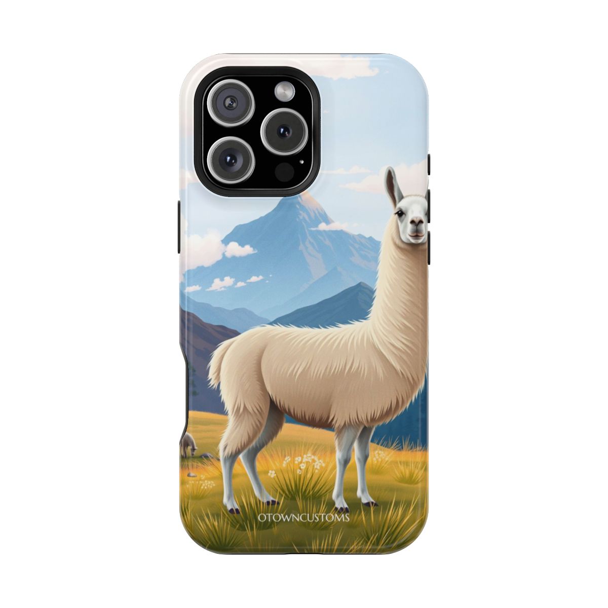 Painterly Landscape Llama Nature Highland Vista