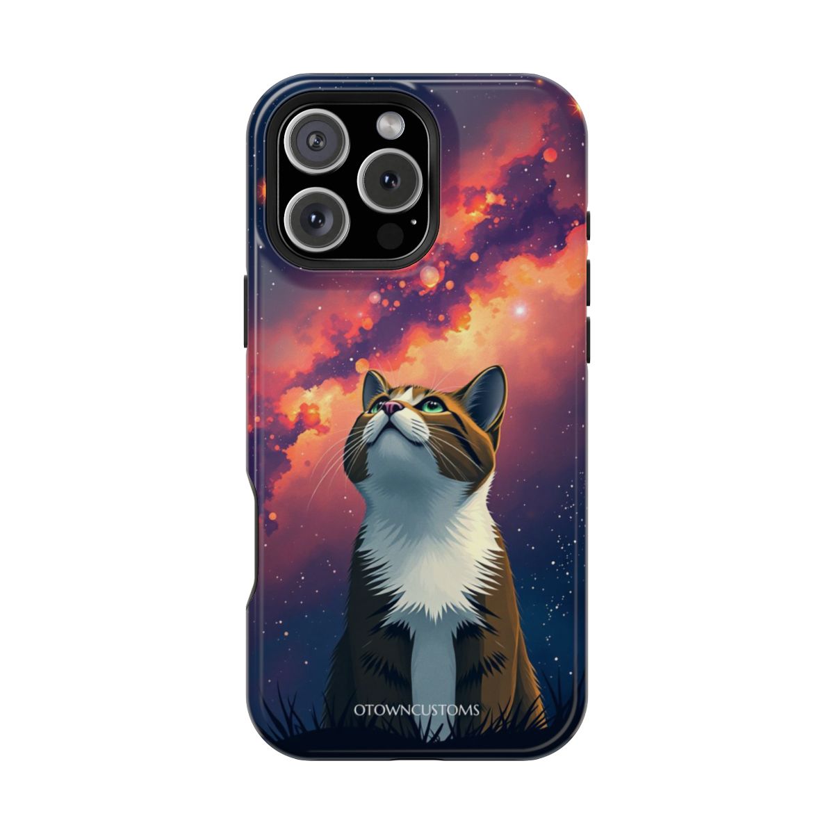 Cosmic Cat Galaxy Gaze Digital Art