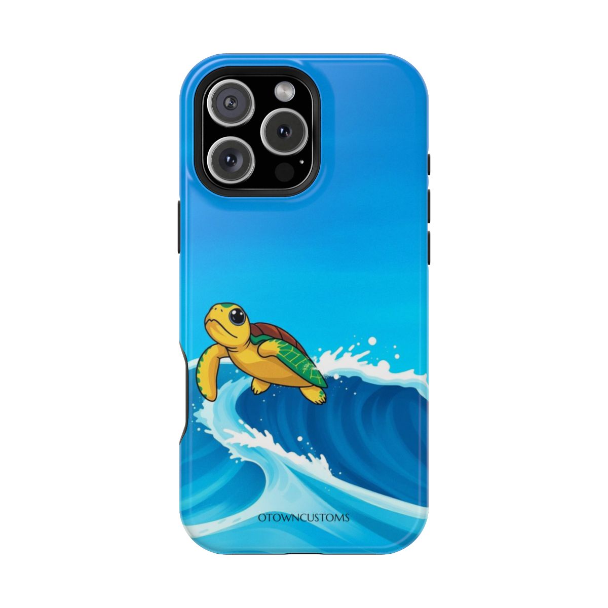 Ocean Wave Surfing Turtle Cartoon Turtle