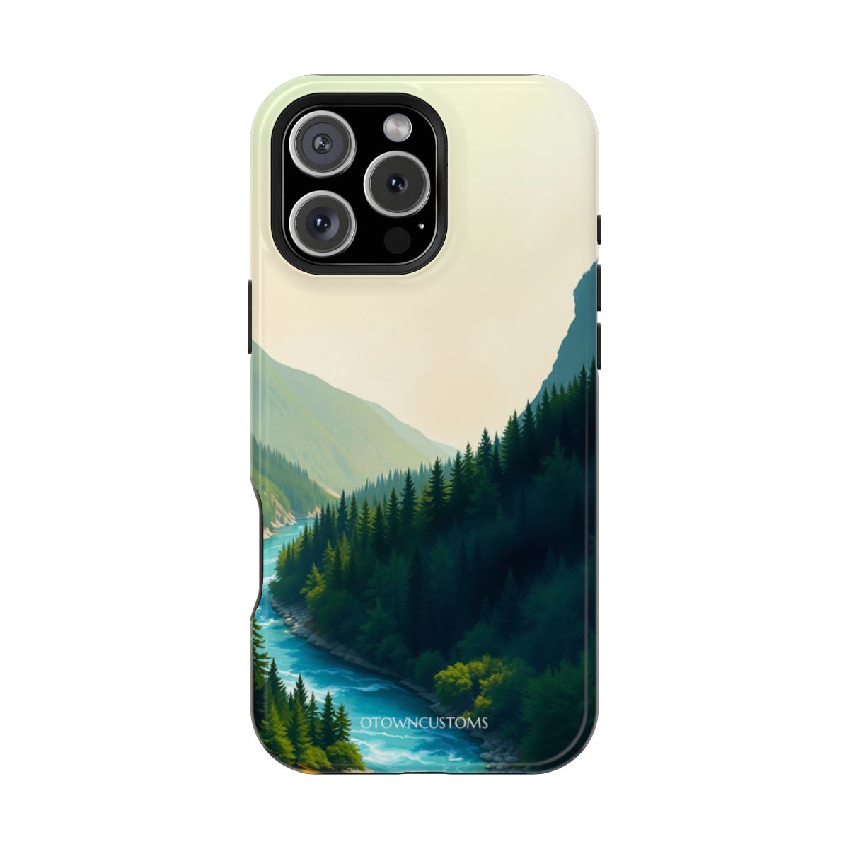 Painterly Mountain River Landscape