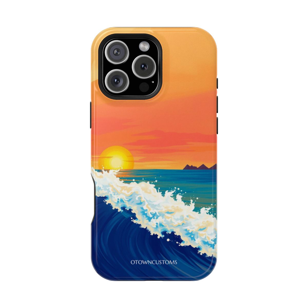 Stylized Sunset Wave Tropical Ocean Paradise