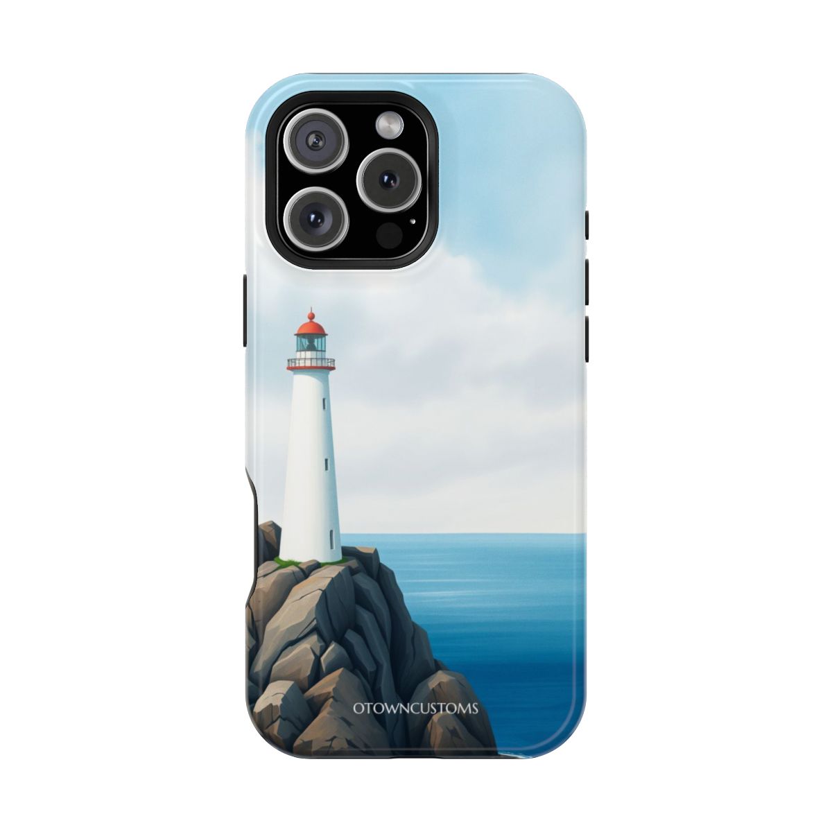 Digital Painting Lighthouse Coastal Ocean