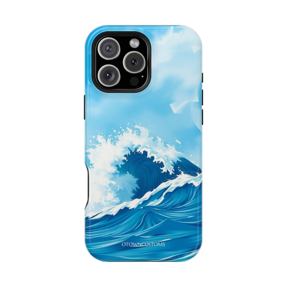 Stylized Ocean Wave Crashing Crest