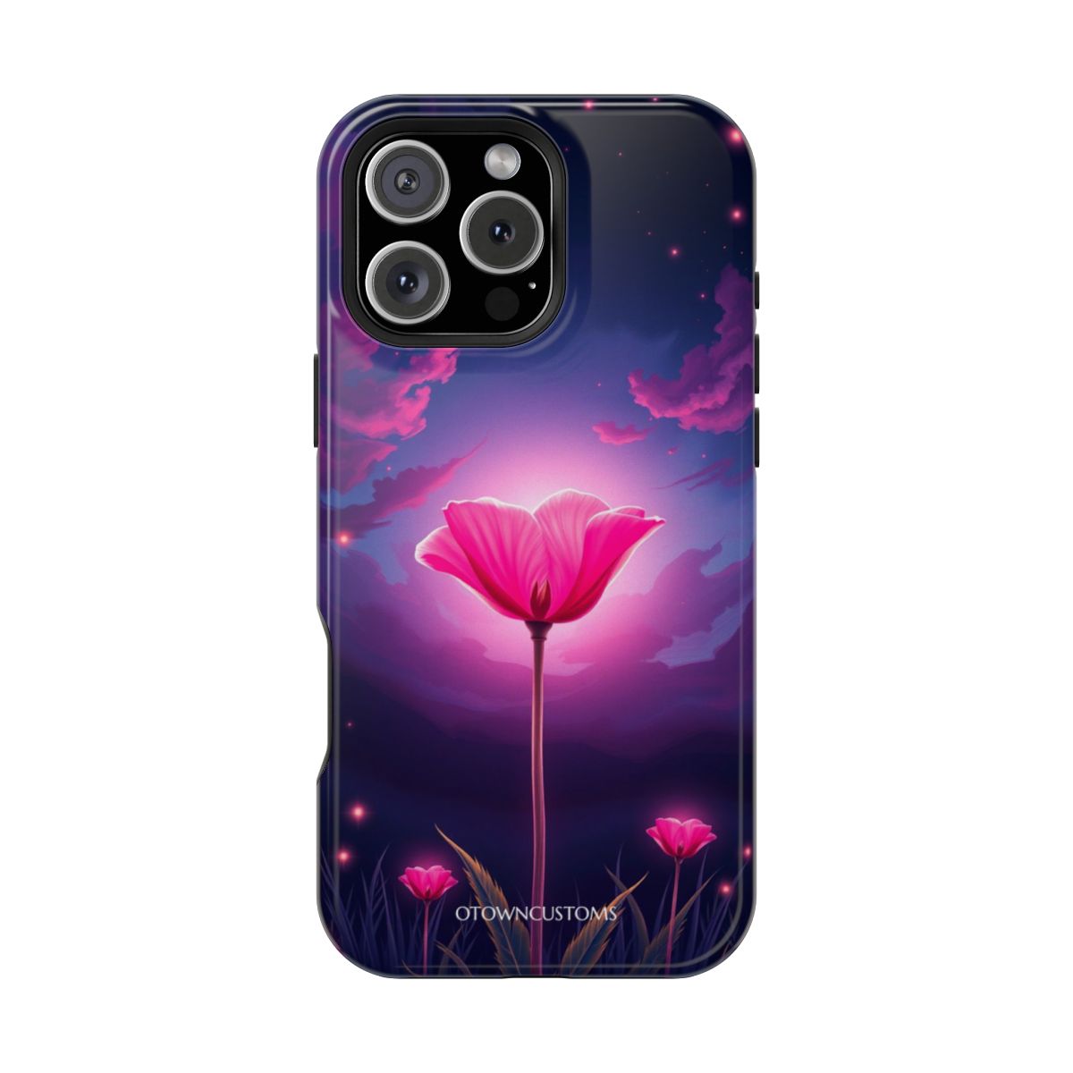 Vibrant Floral Neon Bloom Night Garden