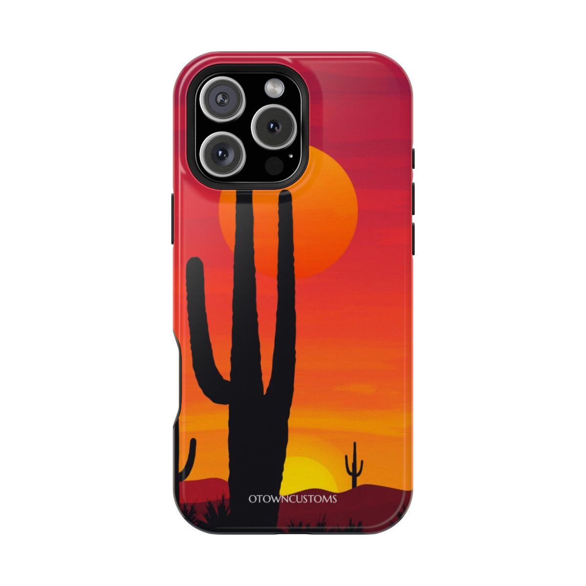Desert Sunset Cactus Silhouette