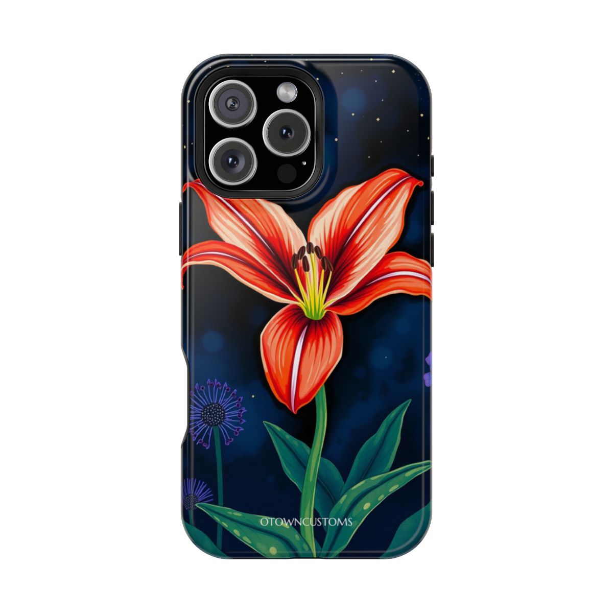 Painterly Stargazer Lily Night Garden