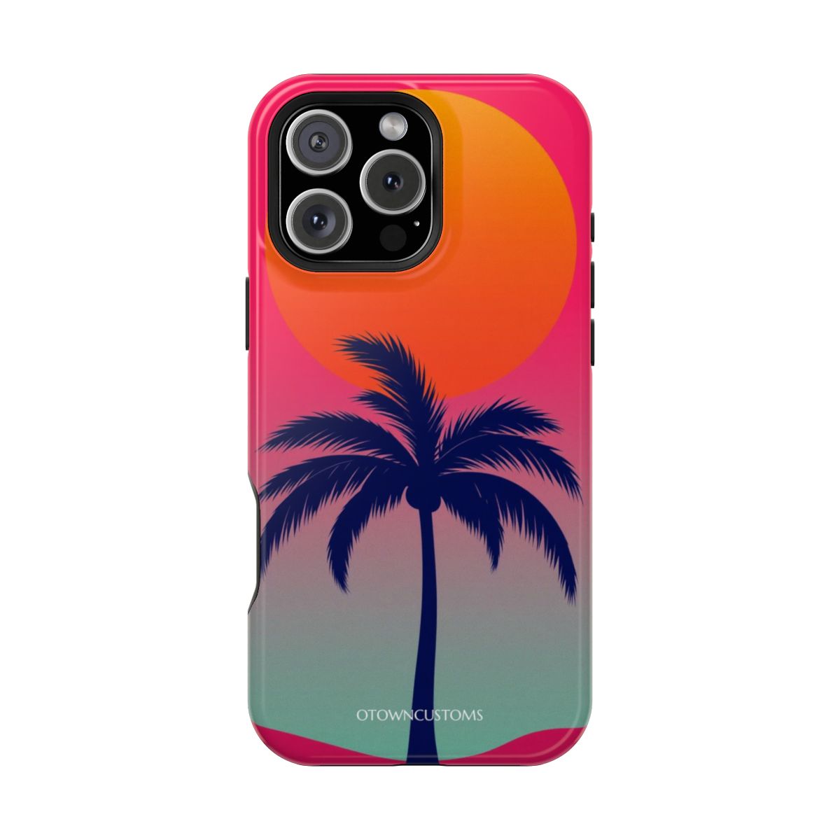 Retro Vaporwave Sunset Palm Silhouette