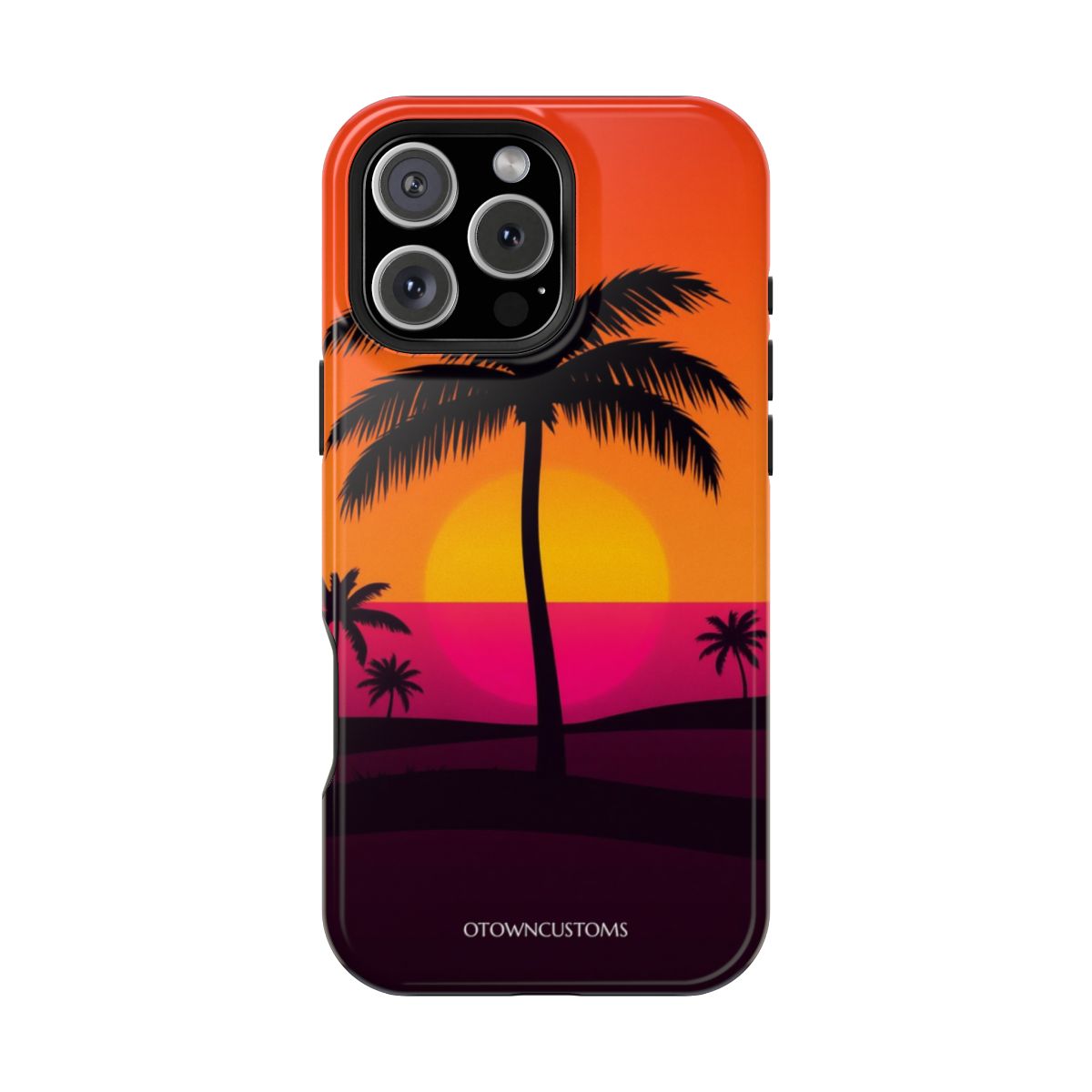 Sunset Palm Trees Retro Coastal