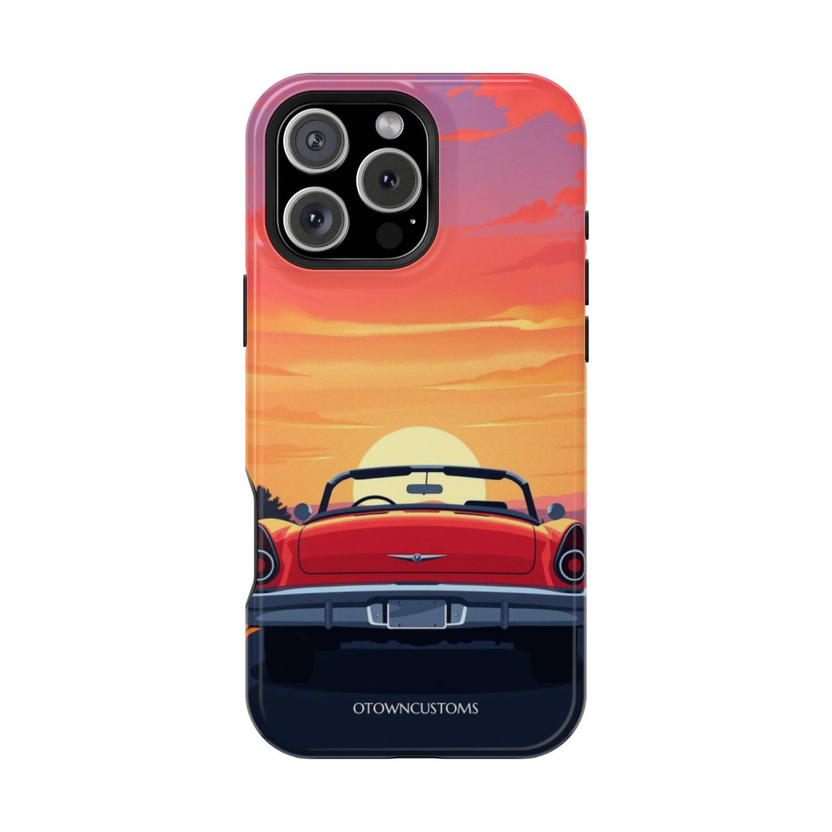 Retro Sunset Drive Vintage Car