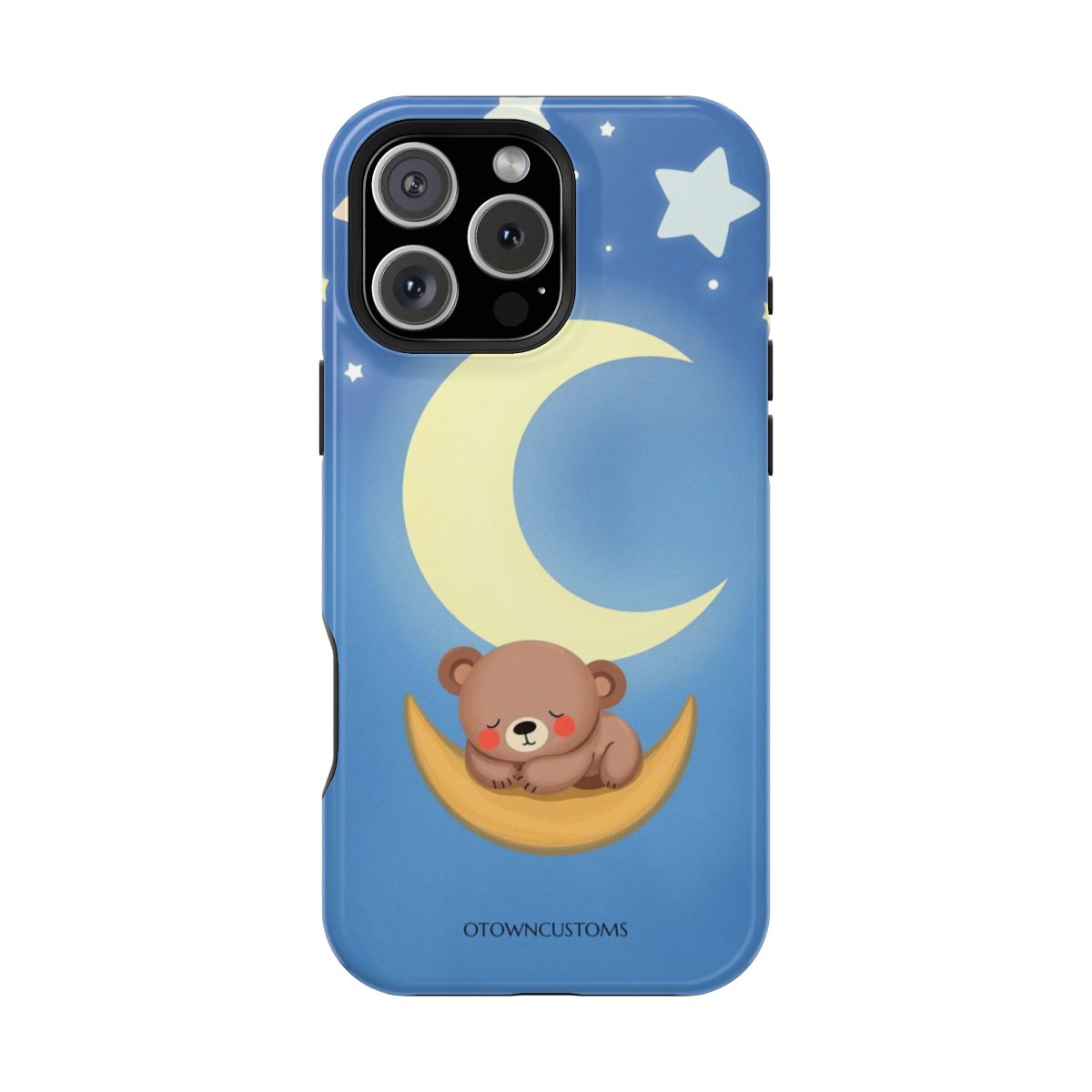 Cute Cartoon Bear Sleeping Stars
