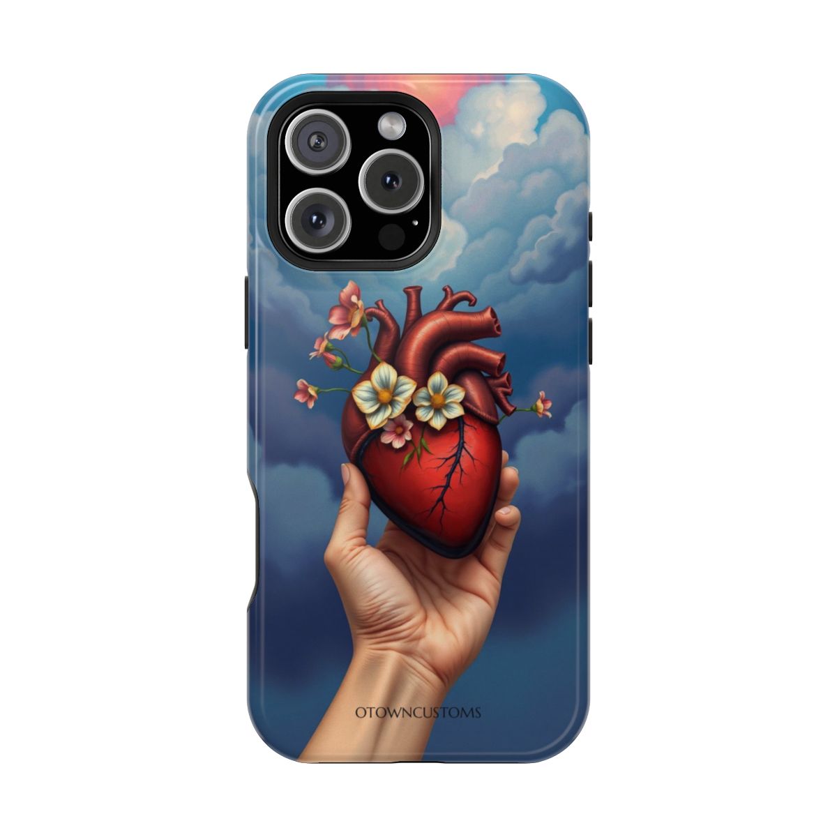 Surreal Heart Blooms Floral Botanical