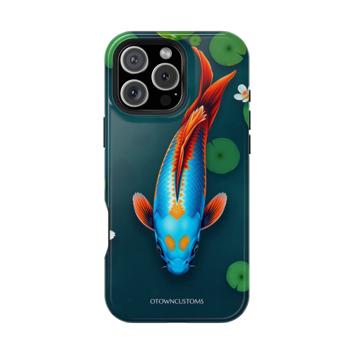 Electric Blue Koi Pond Digital Art