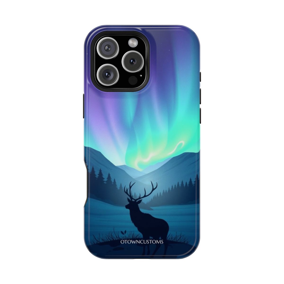Aurora Borealis Winter Stag Minimalist
