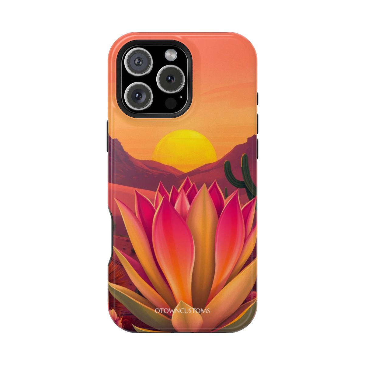 Desert Sunset Art Succulent Bloom