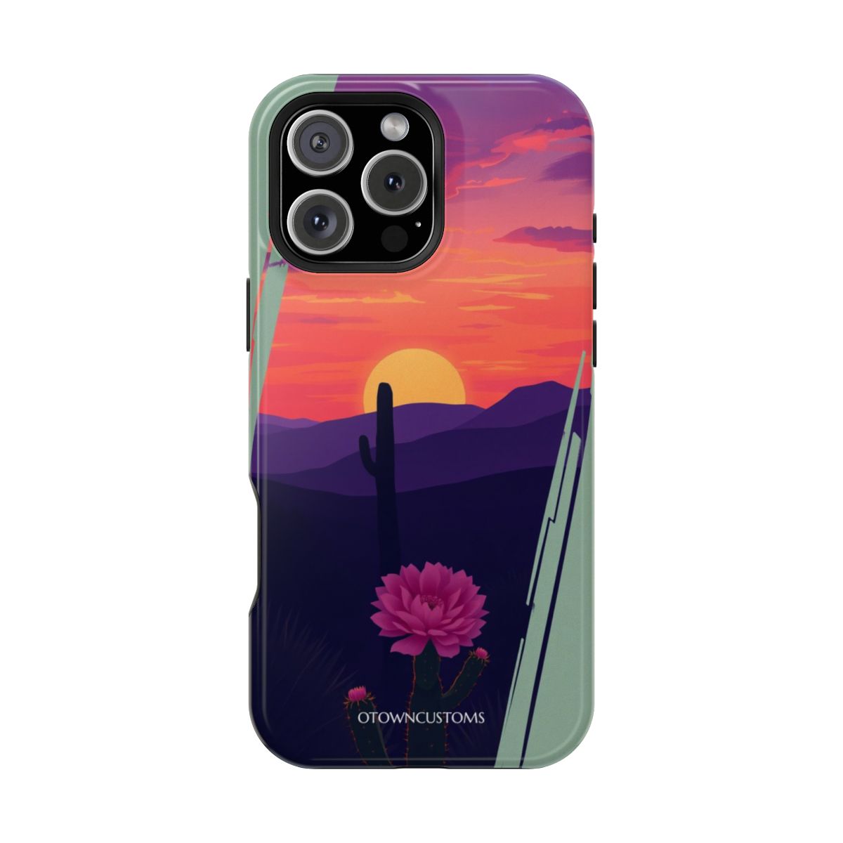 Vibrant Desert Sunset Cactus Bloom