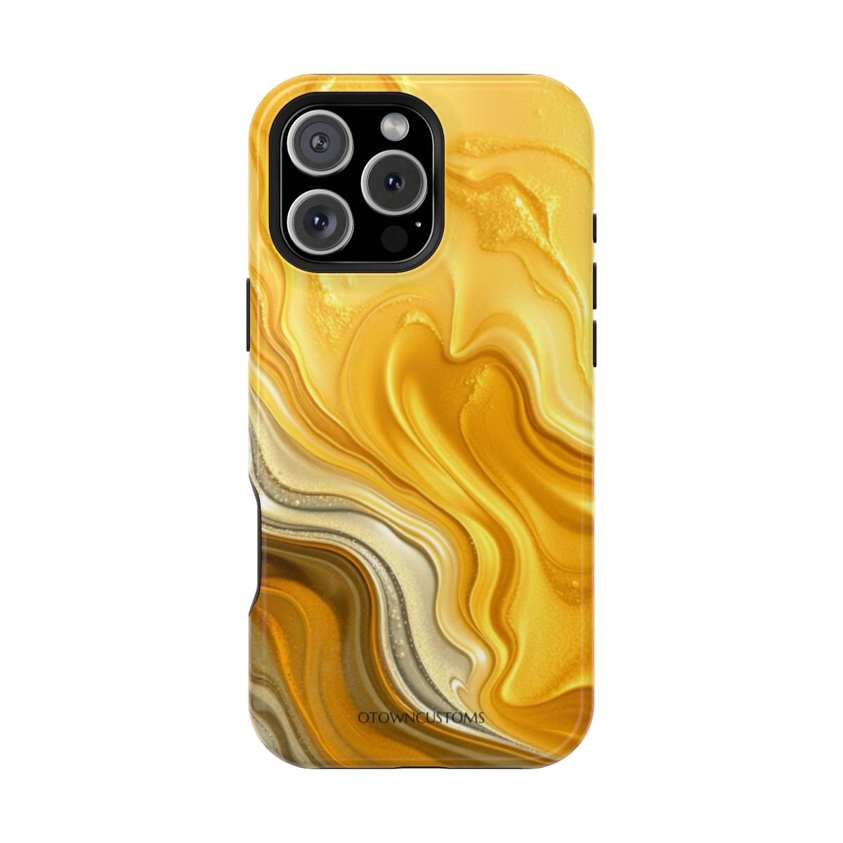 Abstract Metallic Swirl Marbled Gold