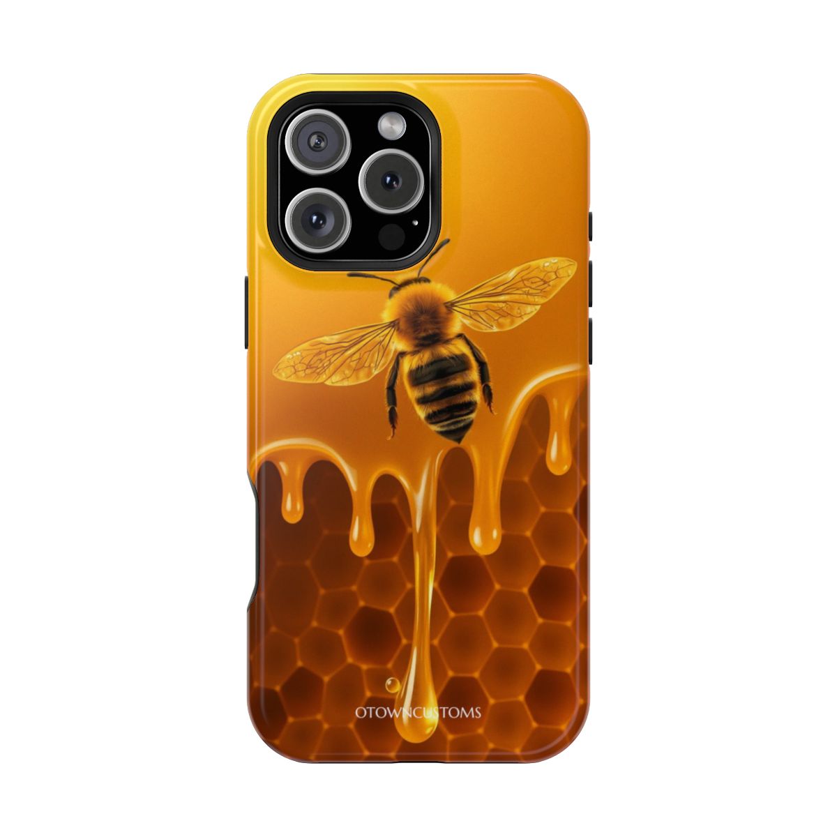 Realistic Dripping Honeycomb Golden Bee