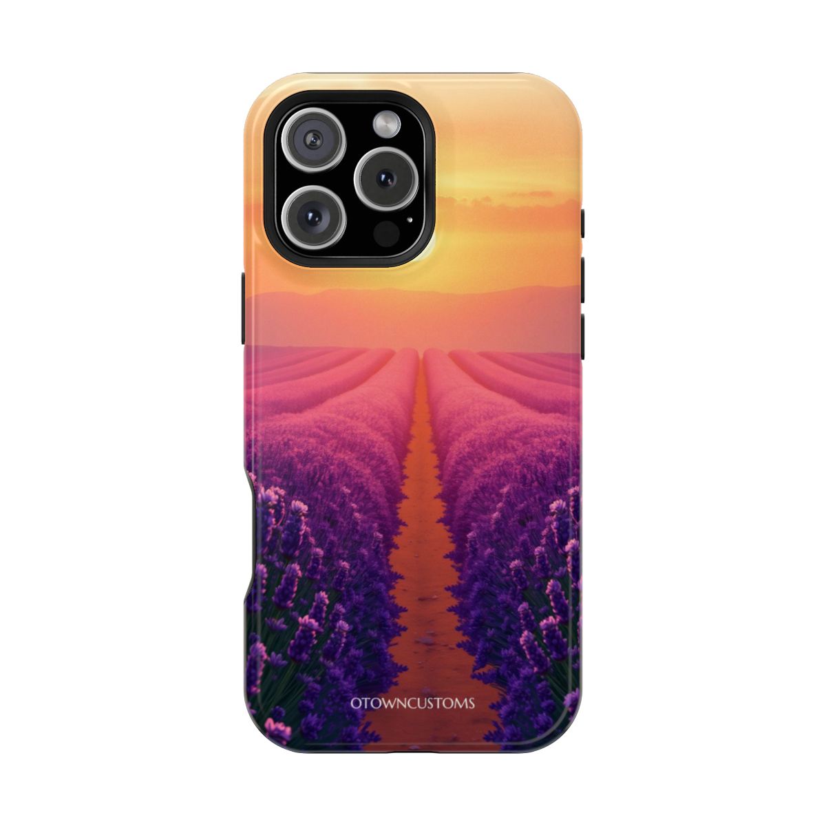 Vibrant Lavender Field Sunset Glow