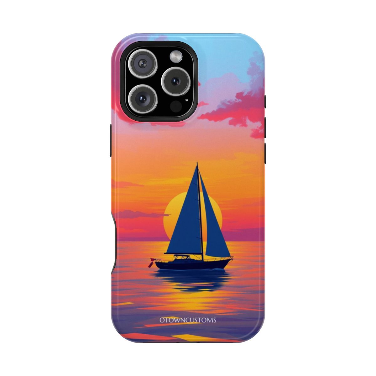 Vibrant Sunset Sailing Ocean View