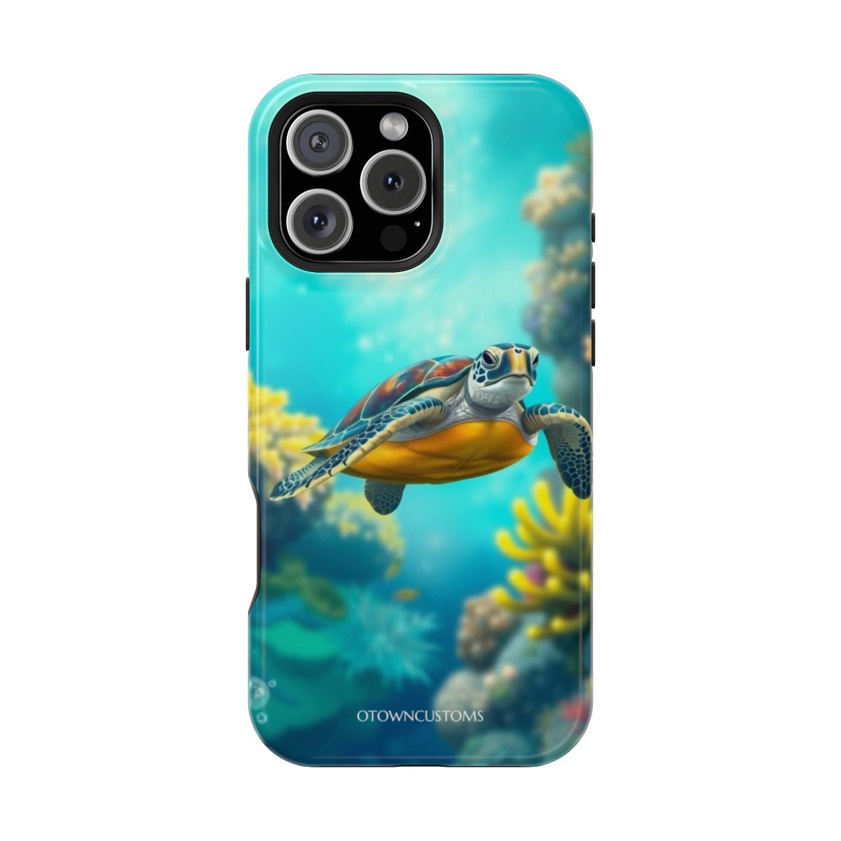 Vibrant Underwater Ocean Turtle Coral Reef